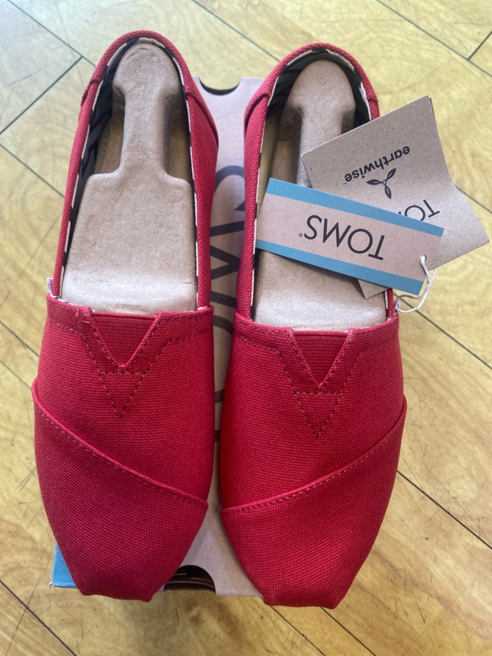 TOMS Women’s Classic Alpargata – Red Recycled Cotton Canvas